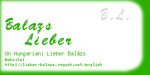 balazs lieber business card